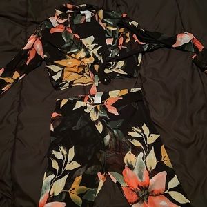 NEW SEXY TWO PIECE MESH LEGGING SET